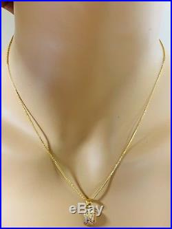 18K Saudi Gold Necklace & Earring With 18 Long