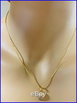18K Saudi Gold Necklace & Earring With 18 Long