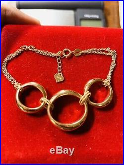 18K Saudi Gold Rose Gold Womens Bracelet 7 Long