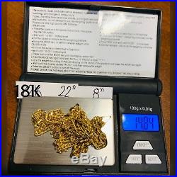18K Saudi Gold Set Necklace & Bracelet 8 With 22 Long Chain