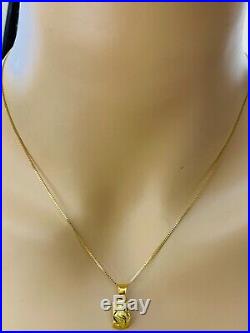 18K Saudi Gold Set Necklace & Earring With 18 Long