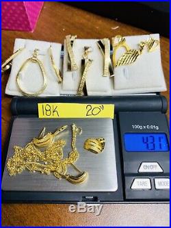 18K Saudi Gold Set Necklace & Earring With 20 Long