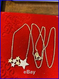 18K Saudi Gold Star Necklace With 18 Long