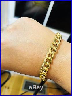 18K Saudi Gold Unisex Bracelet 7.5 long