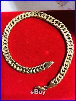 18K Saudi Gold Unisex Bracelet 8 long