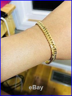18K Saudi Gold Unisex Bracelet 8 long
