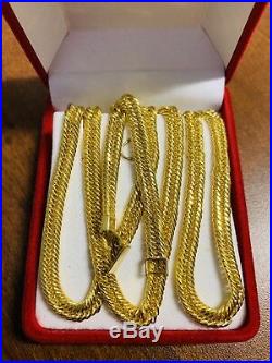 18K Saudi Gold Unisex Chain Necklace With 24 Long
