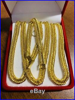 18K Saudi Gold Unisex Chain Necklace With 24 Long