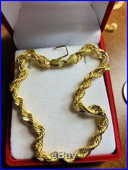 18K Saudi Gold Unisex Rope Bracelet 8
