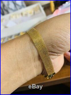 18K Saudi Gold Womens Bracelet 7.25 Long