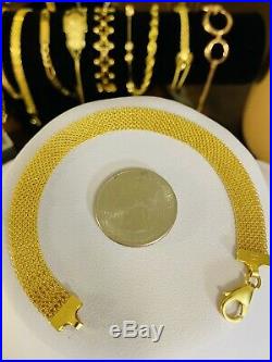 18K Saudi Gold Womens Bracelet 7.25 Long