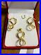 18K Saudi Gold Womens Infinity Earring & Pendant