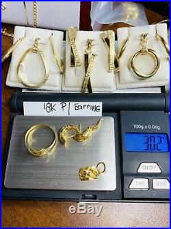 18K Saudi Gold Womens Set Earring, Pendant & Ring 7.5