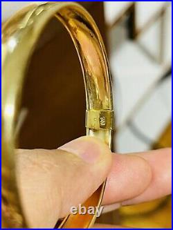18K Saudi Real Fine UAE Gold WOMEN'S Bangle Bracelet 6-7 Long Sm/Med 9mm 8.84g
