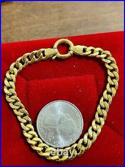 18K Saudi Real Fine UAE Gold WOMEN'S Cuban Bracelet FITS 7 Long Medium 6mm 6.2g