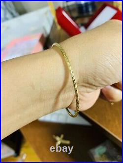 18K Saudi YELLOW Gold Bracelet WOMENS Bangle Free-size SMALL MED LARGE 6.93G