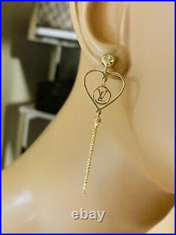 18K Saudi Yellow 750 Gold Fine Womens Dangle Earring 3.2g 2.2 Long USA SELLER
