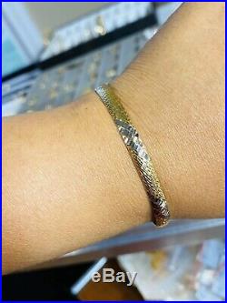 18K Yellow 750 Gold Fine Womens Bangle Bracelet Fits 6-7 Small / Medium 5mm