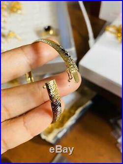 18K Yellow 750 Gold Fine Womens Bangle Bracelet Fits 6-7 Small / Medium 5mm