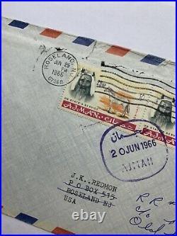1966 Ajman Cover With Purple Cancel To Roseland New Jersey, Ajman Government