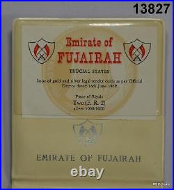 1969 Emirate Of Fujairah Richard Nixon 2 Riyals Silver Proof #13827