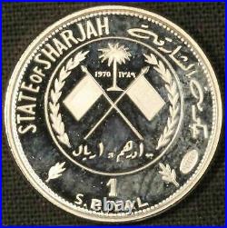 1969 State of Sharjah (UAE) Khalid III Mona Lisa Silver Proof Mintage 2500