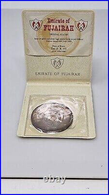 1970 Emirate Of Fujairah 10 Riyals Mohammed Silver Proof Apollo XIII I-62142