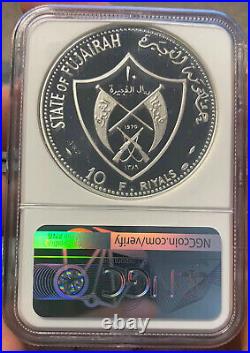 1970 Emirate of Fujairah 10 Riyals Silver Proof Coin NGC PF 67 UC Apollo XIII