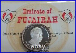 1970 Emirate of Fujairah 2 Riyals Silver AH Richard Nixon 1389 Item #296