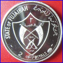 1970 Fujairah 2 Riyals Silver Proof President Nixon Uae United Arab Emirates Rrr