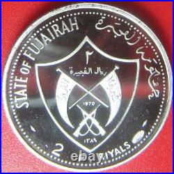 1970 Fujairah 2 Riyals Silver Proof President Nixon Uae United Arab Emirates Rrr