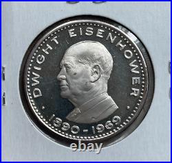 1970 Ras Al Khaima 10 Riyals Silver Proof Dwight D Eisenhower