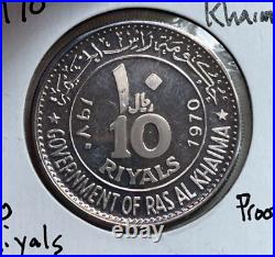 1970 Ras Al Khaima 10 Riyals Silver Proof Dwight D Eisenhower
