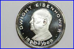 1970 UAE 10 Riyals Dwight D. Eisenhower 925 Silver Coin Grades MS (NUM6746)
