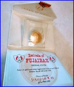 1970 UAE Trucial State of Fujairah 25 Riyals Gold Coin Richard Nixon