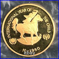 1980 AH1400 United Arab Emirates Year of the Child 750 Dirhams Gold Coin #Q16