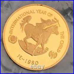 1980 AH1400 United Arab Emirates Year of the Child 750 Dirhams Gold Coin #Q16