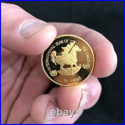 1980 AH1400 United Arab Emirates Year of the Child 750 Dirhams Gold Coin #Q16