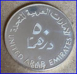 1980 United Arab Emirates UAE 50 Dirhams Silver Coin Year of the Child UNICEF