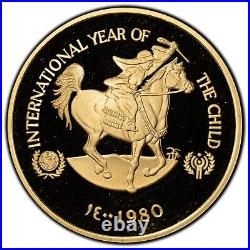 1980 United Arab Emirates UAE 750 Dirhams Gold Coin Year of the Child Proof