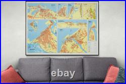 1986 United Arab Emirates Map Middle Eastern Emirati Decor Vintage Poster Print