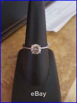 1Ct Round Cut Solitaire Engagement Wedding Promise Ring 14K White Gold Size 7