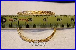 2-Bangle Bracelets with Etched Design Solid 22kt Yellow Gold