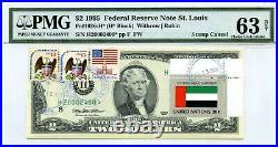 $2 Dollars 1995 Flag Of Un From United Arab Emirates Lucky Money Value $22,400