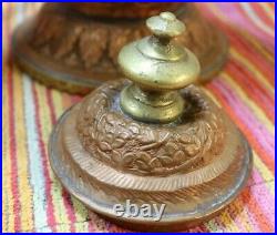 2 Vintage Large 22 Middle Eastern Carved Copper Tea Urns United Arab Emirates