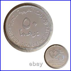 2004 United Arab Emirates UAE 50 Dirhams Coin Sharjah City Humanitarian Service