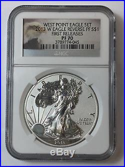 2013 $1 West Point American Silver Eagle Set NGC PF70, SP70 First Releases 2-Coin