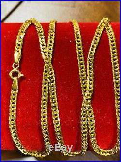 21K 875 FINE Saudi Gold Fine WOMEN'S Curb Necklace With 18 Chain 3mm USA Seller