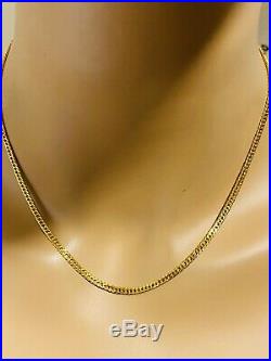 21K 875 FINE Saudi Gold Fine WOMEN'S Curb Necklace With 18 Chain 3mm USA Seller