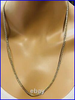 21K 875 Fine Saudi Gold Unisex Mens Women's Curb Necklace With 24 3.5mm 10.14g